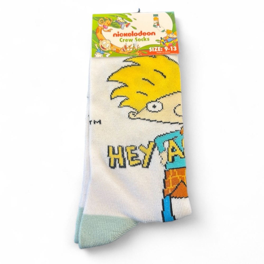Nickelodeon’s Hey Arnold Men’s Crew Socks Size 9-13 NWT